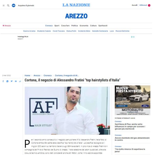 ALESSANDRO FRATINI ❤️ - il Salone in provincia di Arezzo fra i TOP HAIRSTYLISTS 2022